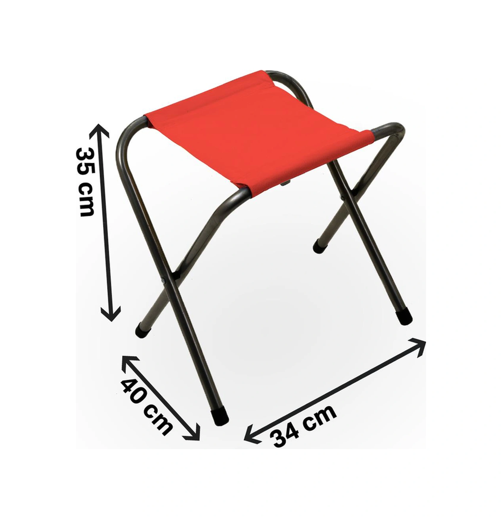 Exent 45x60 Cm Kamp Sehpası + 4 Adet Kırmızı Tabure Piknik, Bahçe Balkon Sehpası Katlanır Sehpa-a-4k Çok Renkli
