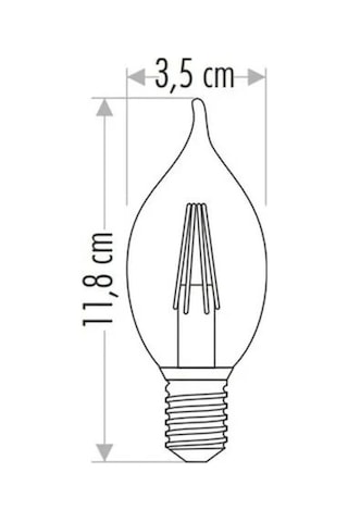 Cata Ct-4281 4w 220v E14 Duylu Led Rustik Kıvrık Ampul Amber Renk 5 Adet