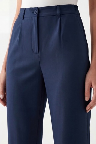 Goffra Kadın Flexon Ultra Esnek Relaxed Beli Lastikli Jogger Pantolon Lacivert W702-r0433-05