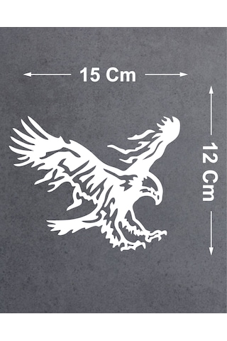 Sticker Dizayn Kartal Sticker - Eagle Beşiktaş Kanatlı Uçan Kartal Sticker - Araba Oto Motosiklet Karavan Cam Sticker - 00326 15x12 Cm