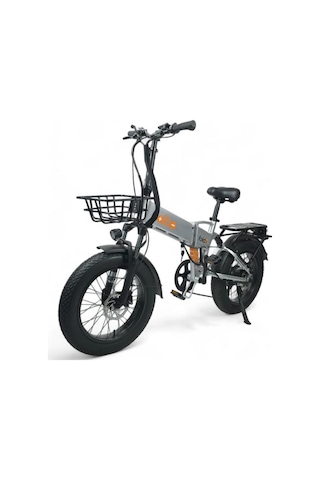 Alba Fold 3 Elektrikli Bisiklet 48w 10 Ah 480wh Batarya Kalın Lastik Gaz Kollu, 500watt Gri