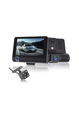 3 Kameralı 1080p Yol Kayıt Araç Kamerası Türkçemenü Üç Kameralı