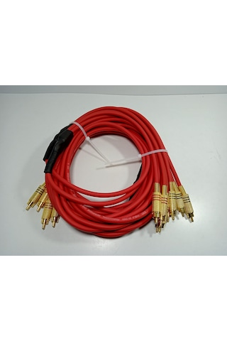 Amfi Rca Kablosu El Yapımı 4 Giriş 8 Çıkış Bakır Kablo- 5 Metre