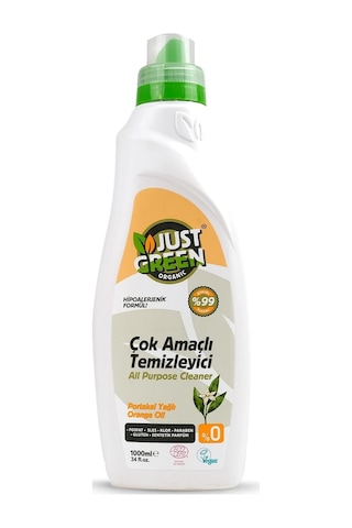 Just Green Organic Doğal Çok Amaçlı Temizleyici Sprey, Bebek Ve Evcil Hayvan Alanlarına Özel Hipoalerjenik Genel Y