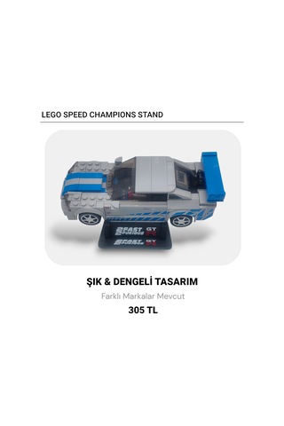 Speed Champions Standı Araç Sergileme Aparatı Model Vitrin Standı - Siyah