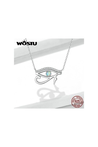 Wostu Wedjat Göz Gümüş Gerdanlık Kolye 925 Ayar Gümüş Antik Mısır Horus'un Gözü Kolye Kolye Kadınlar İçin Güzel Takı