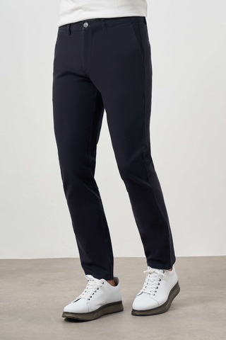 Erkek Lacivert Pamuk Yan Cep Slim Fit Chino Pantolon 24ks003016200 Lacivert