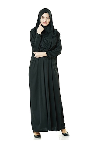 Tek Parça Namaz Elbisesi - Siyah - 5015