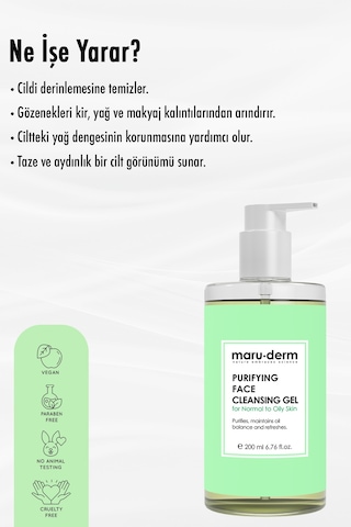 Maruderm Karma ve Yağlı Ciltlere Özel Salisilik Asit Yüz Yıkama Jeli 200 ML