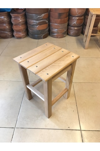 Ahşap Tabure Gürgen Ağacı 40 Cm