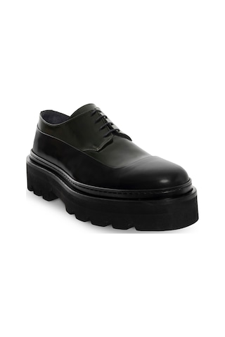 Cacharel Haki Eva Taban %100 Deri Smart Casual Ayakkabı Yeşil
