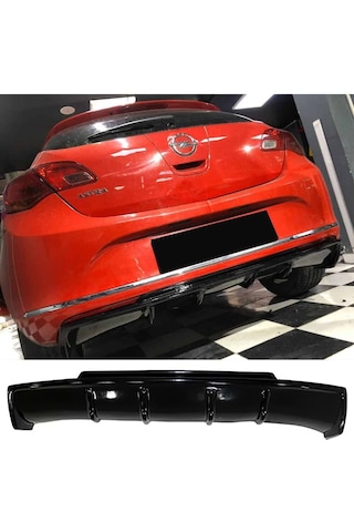 Opel Astra J Hb Rieger Difüzör Parlak Siyah Plastik 2012 2013 2014 2015 Arka-difizör-bodykit-ek