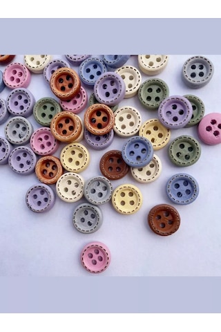 Arthobbit Delikli Ahşap Dekoratif Düğmeler El İşi Dikiş 243657518