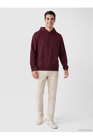 LC Waikiki Lc Waıkıkı Bordo Kanguru Cepli Erkek Hoodie