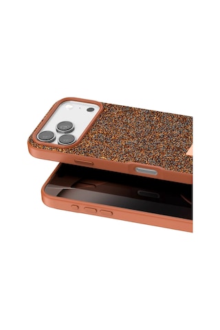 Sptmgldı Onegif Apple Apple iPhone Uyumlu 17 Pro Max Bright Simli Kapak - Turuncu