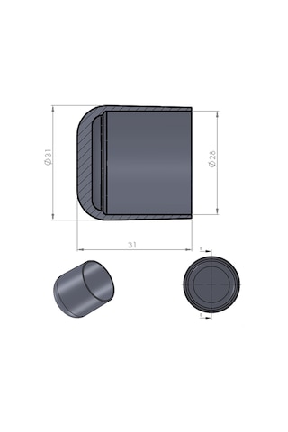 Ademkocplastik Adem Koç Plastik Sandalye Ayağı Profil Papuçları 28 Mm (20 Adet) Diğer