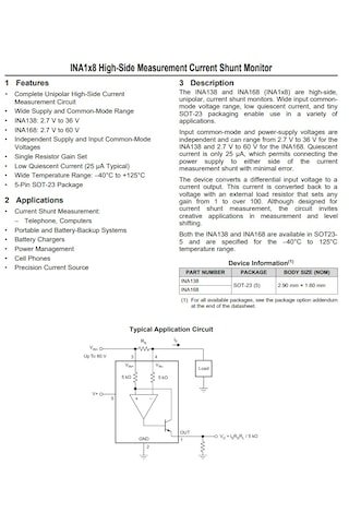 Ina138na Sot23-5 Current Monıtor Regulator Entegresı