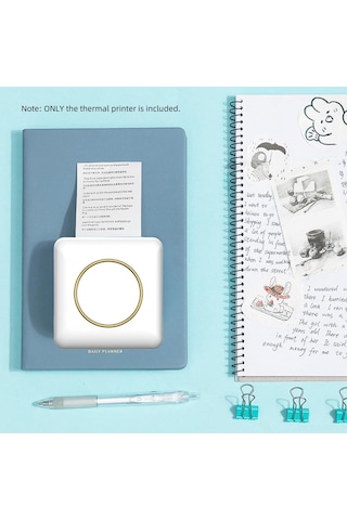 Tenfowee C20 Mini Termal Etiket Yazıcı, 203dpi Çözünürlük, Bt Bağlantı, 1000mah Pil, 10 Adet Yapışkan Etiket + 1 Adet Termal Kağıt + 5 Renkli Kalem İçerir Gümüş