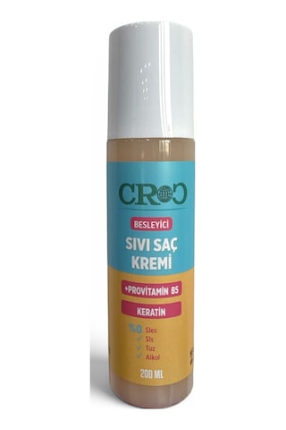 Croc Sıvı Saç Kremi 200ml Besleyici, Provitamin B5 + Keratin Bakımı, Kolay Tarama Sağlayan Formül