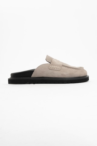 Luvishoes Laven Bej Süet Hakiki Deri Kadın Terlik Bej
