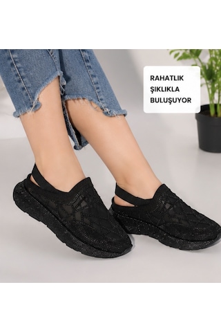 N Napa Shoe Np.8580.siyah Taşli Sandalet