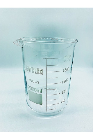 Cam Beher Dereceli Borosilikat 2000ml - 2 Adet Cam Beher Dereceli Borosilikat 2000ml - 2 Adet