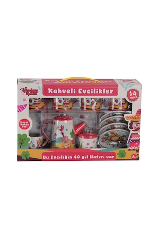 Atf-996-7a-10a 14 Parça Desenli Metal Çay Set - Uvcu-888784 Renkli