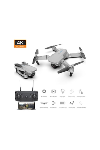 E88 Drone 4k Hd Çift Kameralı Drone App Kontrol Wifi Li Katlanabilir Quatcopter X3 Batarya