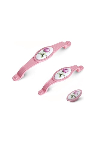 Eymenyapimarket Tomurcuk Porselen Mobilya Dolap Kulp Pembe Gül Pembe
