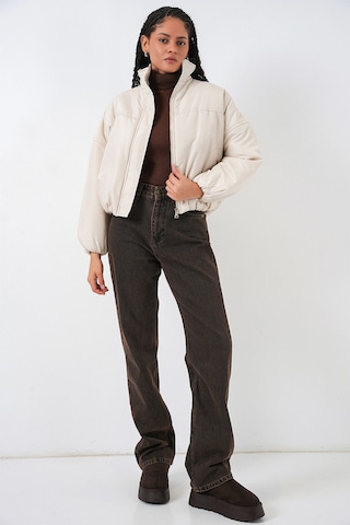 Bigdart Kadın Oversize Bomber Şişme Mont 5124 - Ekru