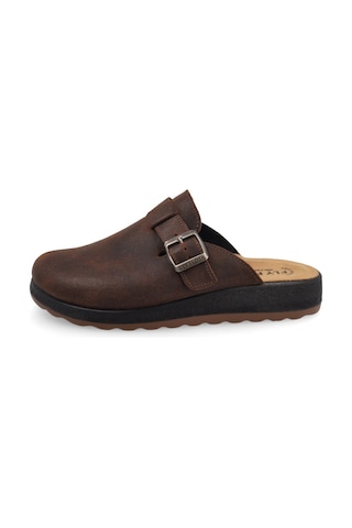 Terlik/ Panduf Ev Erkek 52 722 Ul Fly Flot Leather Man Slıpper 2507-dark Brown 2507-dark Brown