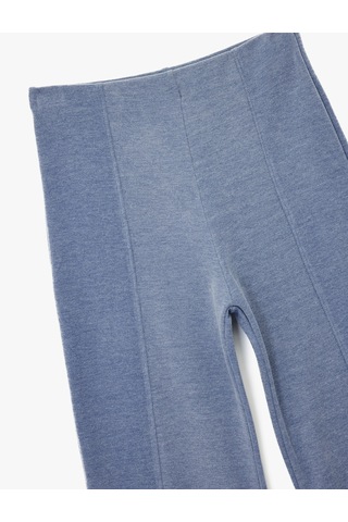 Koton Normal Bel Nervürlü Bol Paça Pantolon Mavi 6wak40034ek Mavi