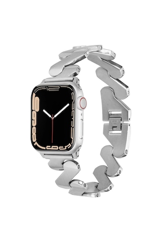 Apple Uyumlu Watch 10 Serisi 42mm Kordon Krd-80 Metal Bilezik Strap Kayış