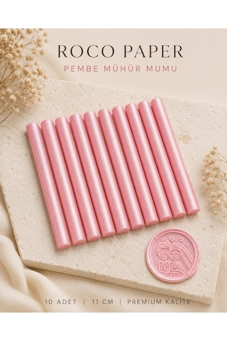 Pembe Silindir Mühür Mumu, 10 Adet - 11 Cm, Zarf Ve Davetiye Mühr Diğer