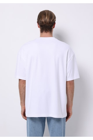 Colins Oversize Fit Yuvarlak Yaka Düz Erkek Beyaz Kısa Kol Tişört Cl1076602 Q1.v1 Wht Beyaz