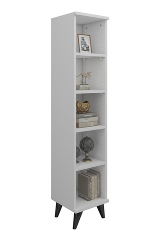 Simple Kitaplık 4 Raflı 30x30x144 Beyaz Beyaz