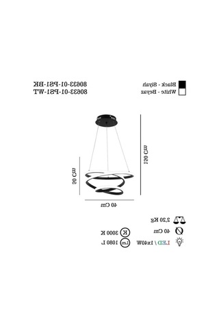 Siyah Led Avize - 3000k Aydınlatma 01G Taba