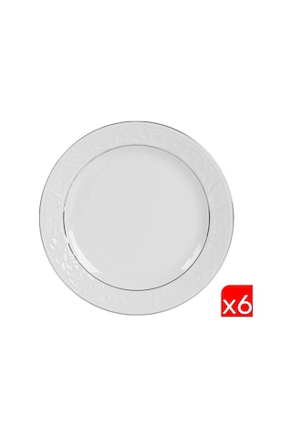 Porland Hazan Platin Yaldız Düz Tabak 25cm 6 Lı 04por031150