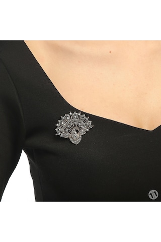 İstanbul'lu Gelin Tavus Kuşu Elmas Montür Broş