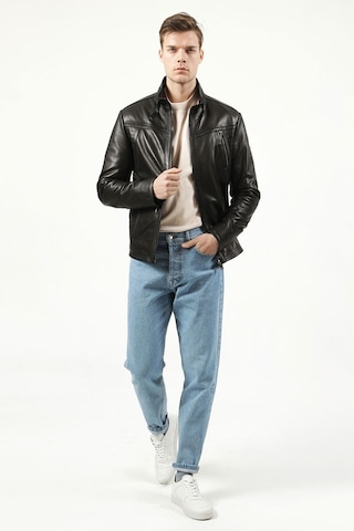 Dericlub Sdx2020 Jumbo Gerçek Deri Erkek Mont Siyah