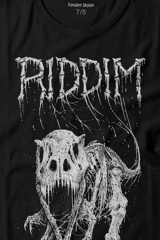 Kendim Seçtim Riddim Dinazor T-rex Metal Rock Dinosaurs Gothic Baskılı Tişört Çocuk T-shirt 001