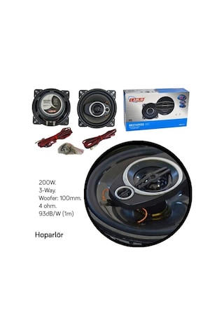 Carub Oto Hoparlör Seti 10 cm 4 İnç 200W 3 Yollu Koaksiyel Kapaksız Otomobil Ses Sistemi 2li Takım BR2749920
