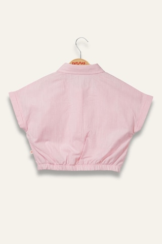 Kız Çocuk Beli Lastikli Gömlek - Pembe Pembe