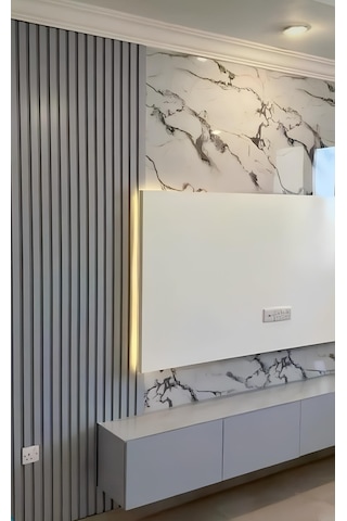 Özbir Mobilya Özbir Mobilya Gümüş Gri Akustik Duvar Paneli 100x28