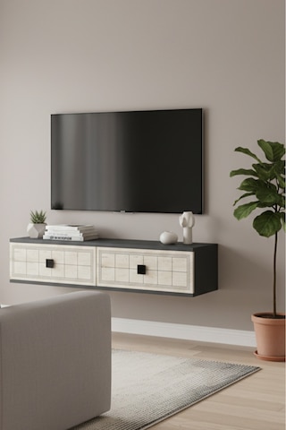 Tda1205db Yuka Duvara Montaj Tv Stand Safirmeşe-beyaz 120cm