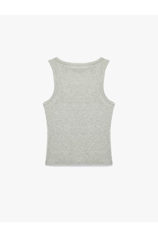 Koton Kaşkorse Modal Karışımlı V Yaka Kolsuz Slim Fit Atlet Kar Melanj 6sal30273ık Gri Melanj