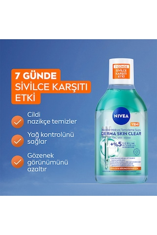 Nivea Yüz Bakım Derma Skin Clear Micellar Makyaj Temizleme Suyu 400 Ml