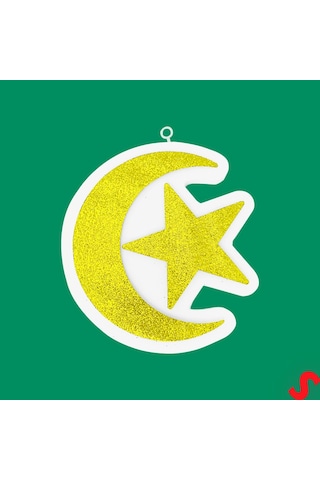 Ramazan Ay Yıldız Strafor Süs, 24cm X 22cm - Altın 0-99
