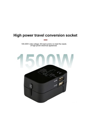 Xindoker Evrensel Seyahat Adaptörü - Çift Usb 5v 2.1a Şarj Cihazı - Beyaz Elektrik Prizi Dönüştürücü