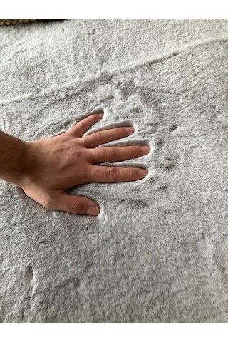 Saraz Halı Tavşan Tüyü Post Peluş Ultra Yumuşak Post Puffy Gri